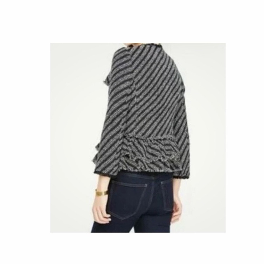 Ann Taylor Tweed Striped Ruffle Jacket - Picture 6 of 6